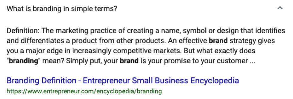 definition of branding screenshot 