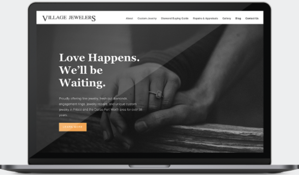 Village Jewelers Website design screenshot