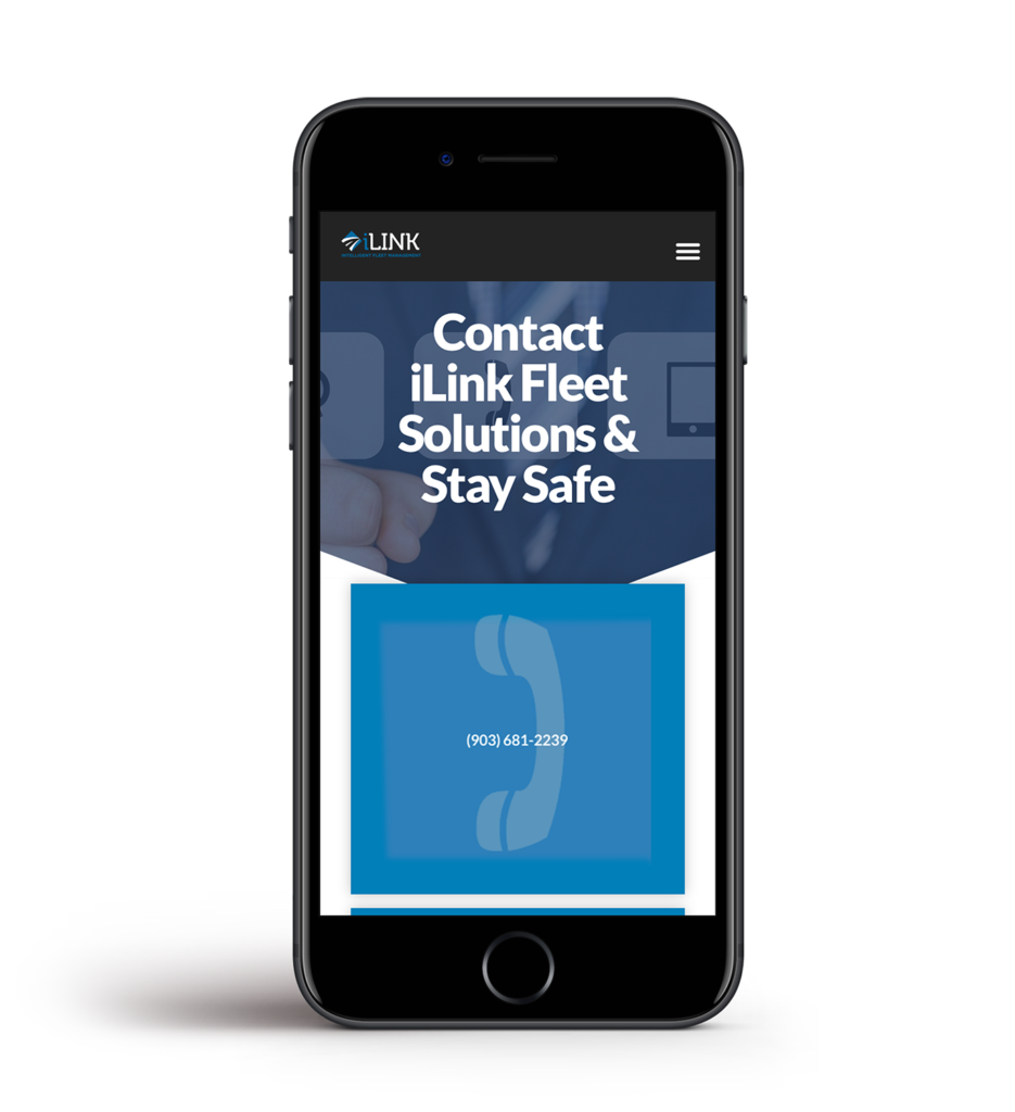 iLink Fleet Solutions mobile web design mockup