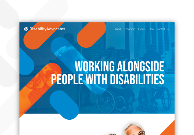 Disability Advocates homepage mockup designed by JSL Marketing in Grand Rapids MI