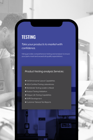 Viking Products new website design mockup on a mobile device