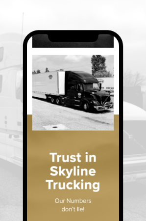 Skyline Trucking new website on a mobile device