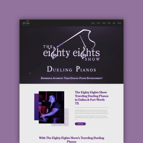 The Eighty Eights Show web page designed by JSL Marketing