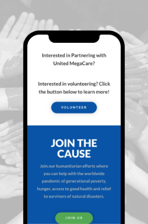 United MegaCare mobile web design project