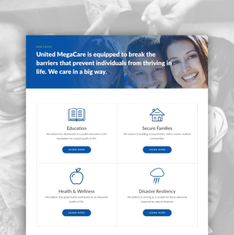 United MegaCare page from website