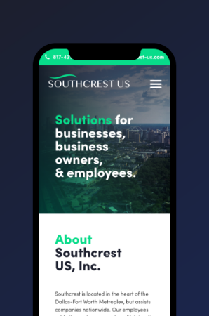 Southcrest US Consulting mobile website design mockup from JSL in Dallas