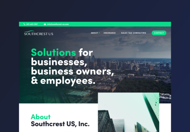 Southcrest US web design project from JSL Marketing