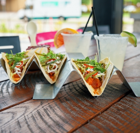 tacos and a margarita from velvet taco photo shoot with JSL