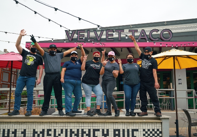 Velvet taco photo shoot of their team members