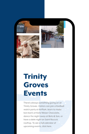 mobile web design mockup of trinity groves from JSL Marketing