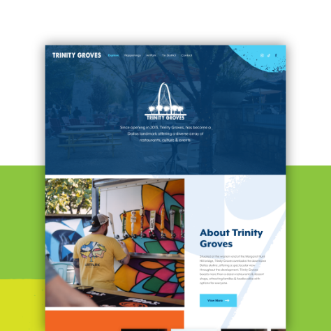 web design mockup of trinity groves