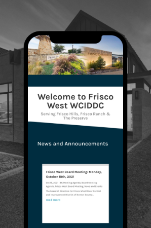 Frisco West web design mobile mockup