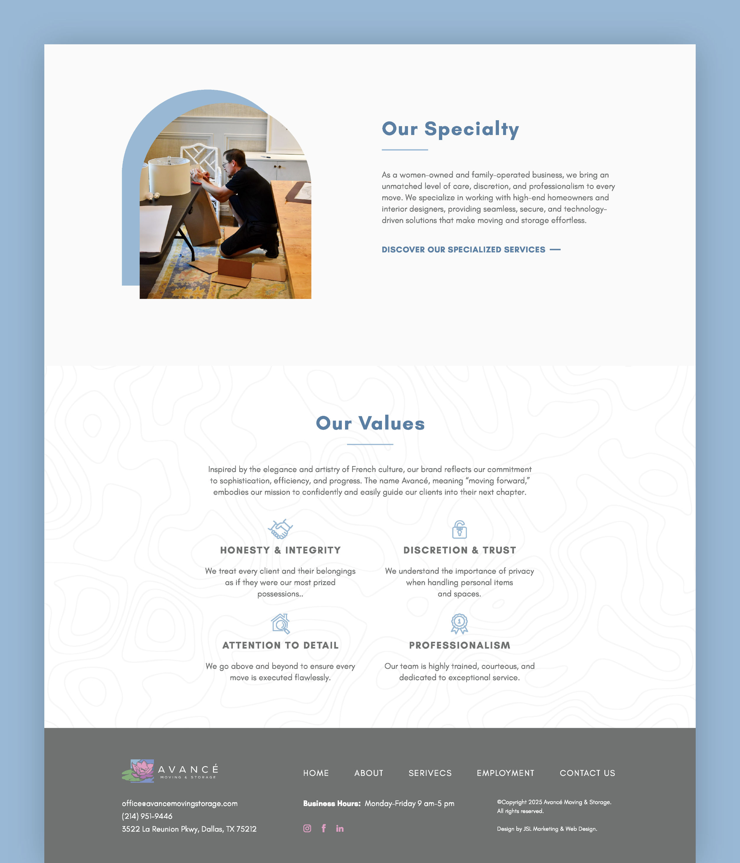 Avancé "About" page preview