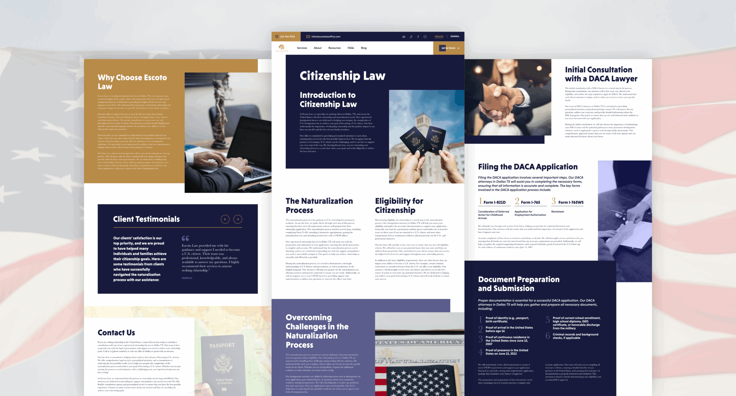 Escoto Law landing pages