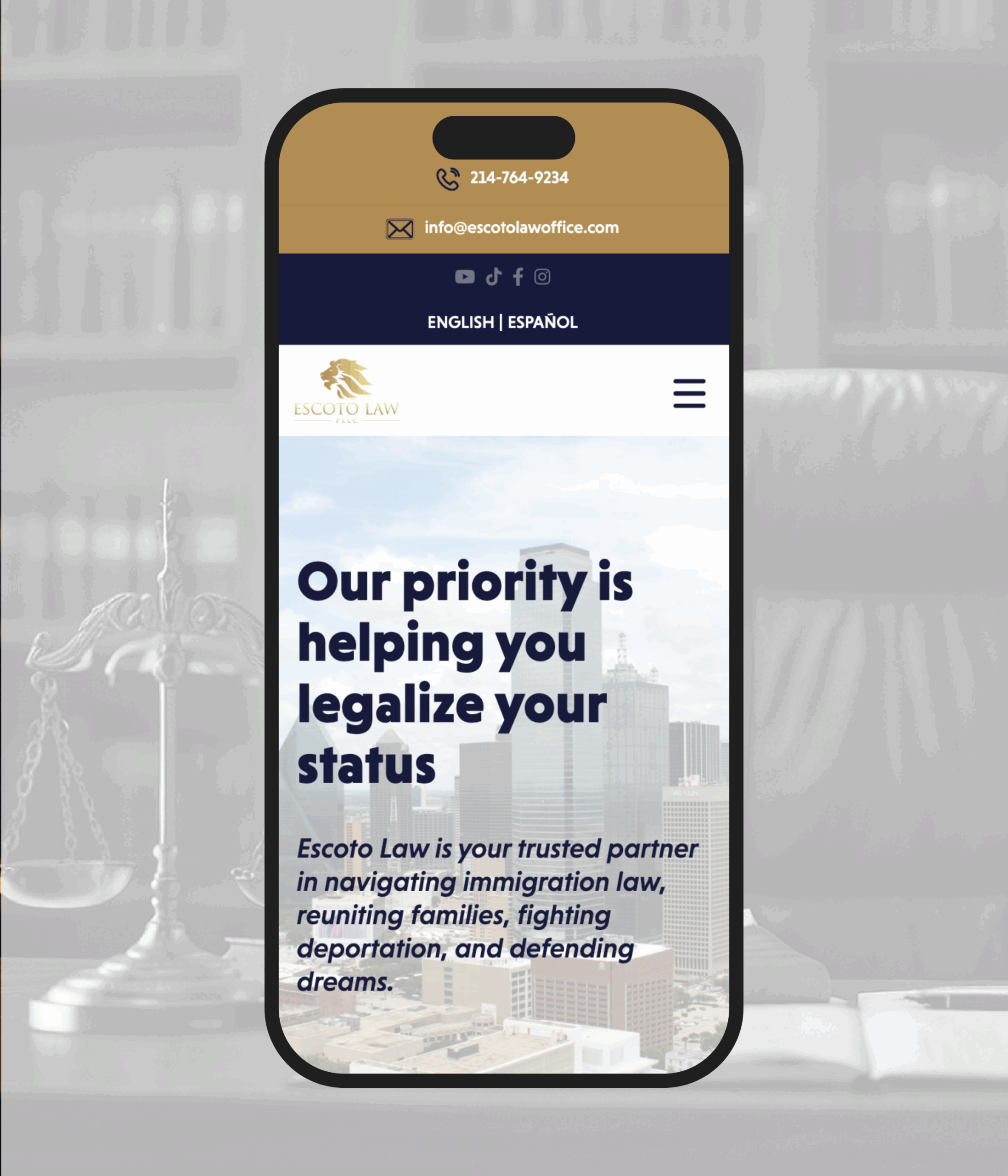 Escoto Law on mobile